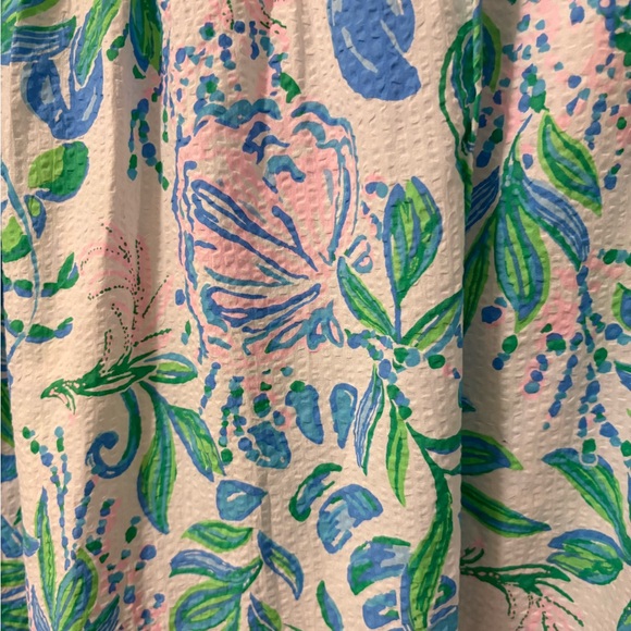 Lilly Pulitzer multi Tiered Maxi Dress in Blue, Green & Light Pink - Picture 2 of 4